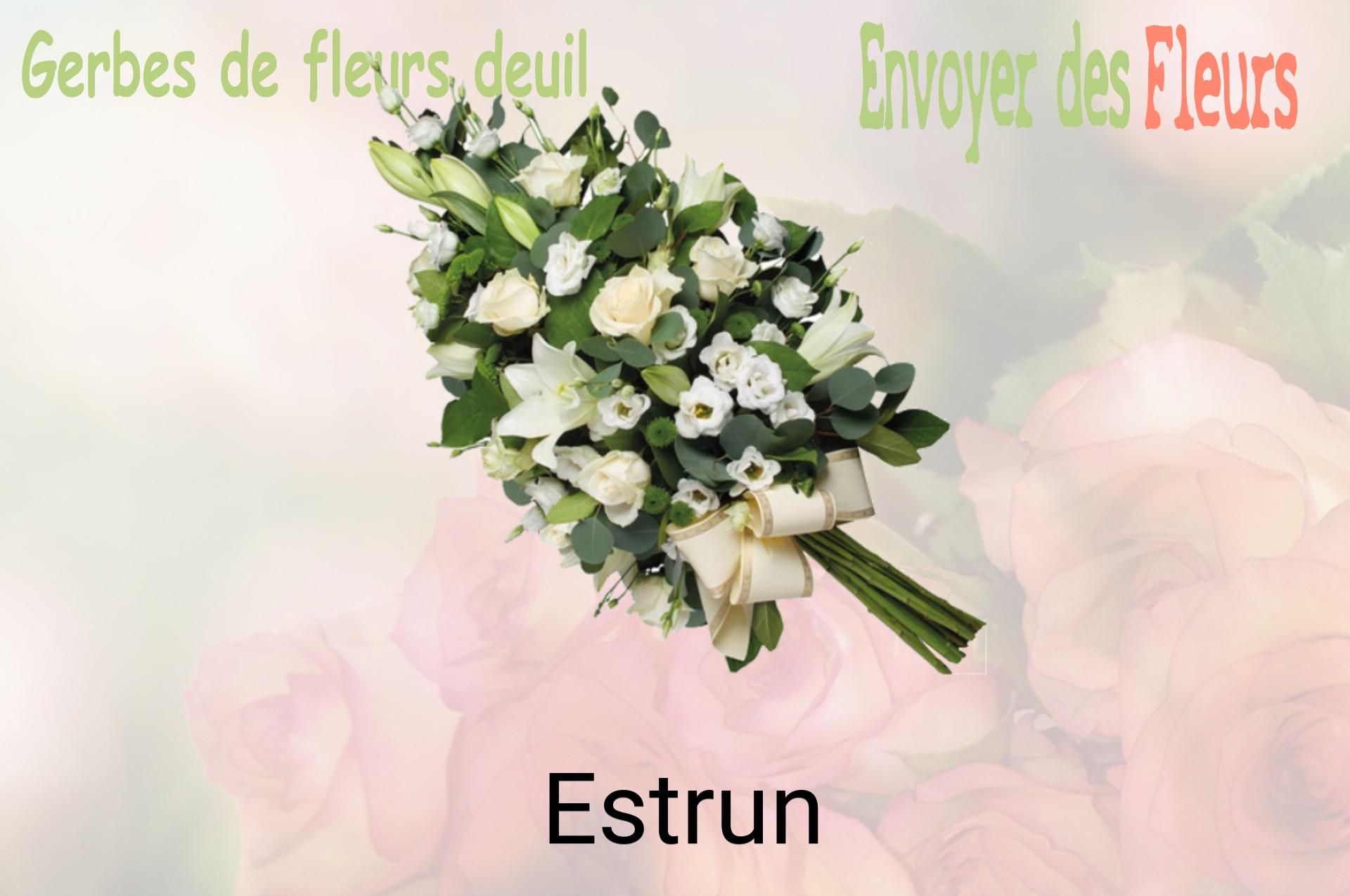 Gerbe de fleurs de deuil livrée à Estrun